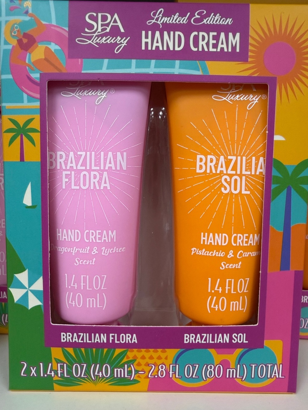 Spa Luxury Brazilian Flora & Sol Limited Edition Hand Cream Duo - Pink & Orange